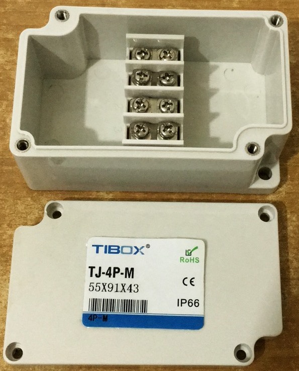 TJ-4P-M Tibox terminal block box 4pole, กล่องต่อสายไฟ4ขั้ว 4เส้น 4สาย